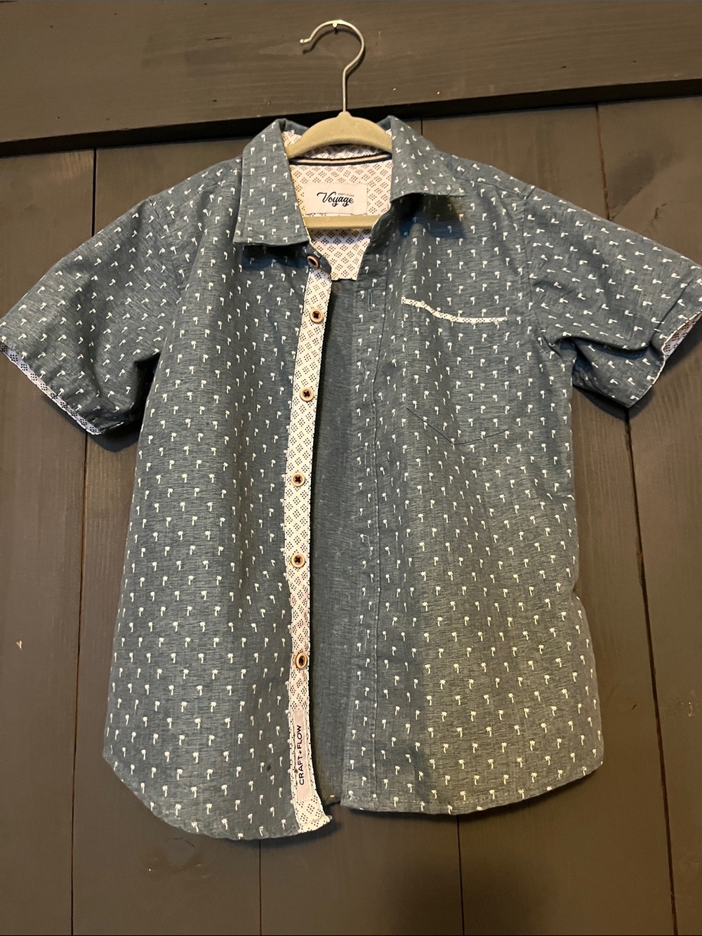 Voyage Boys' Blue Short-Sleeve Button-Down Shirt